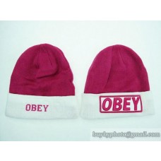 OBEY Beanies No Ball Pink White (26)