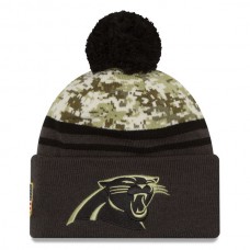 NFL Carolina Panthers New Era Camo/Graphite Salute To Service Sideline Pom Knit Hat