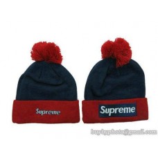 Supreme Beanies Knit Hats Navy/Red 129