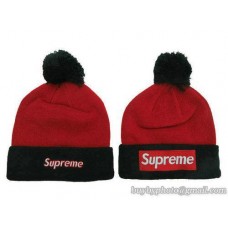 Supreme Beanies Knit Hats Red Black 140