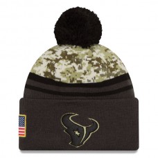 NFL Houston Texans New Era Camo/Graphite Salute To Service Sideline Pom Knit Hat