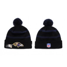 NFL Baltimore Ravens Beanies Stripe Knit Hats Black Purple